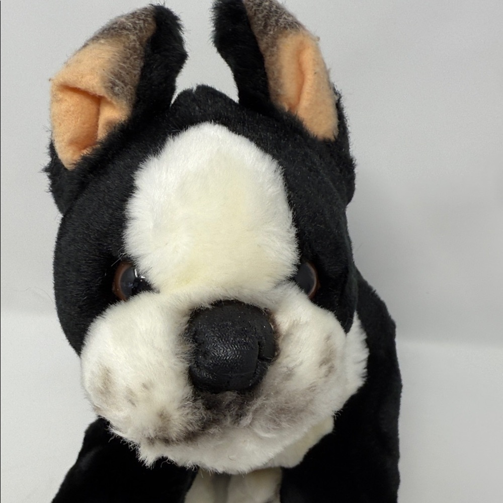 Animal Alley 13” long Plush Black & White Bulldog Stuffed Animal Toy - Kids - Picture 2 of 11